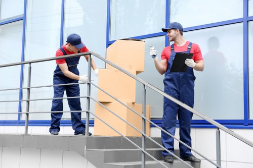 House removal team planning a move in a Haringey street