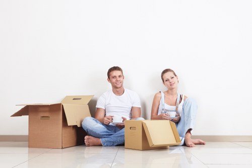 Moving van and packed household items ready for a Haringey move