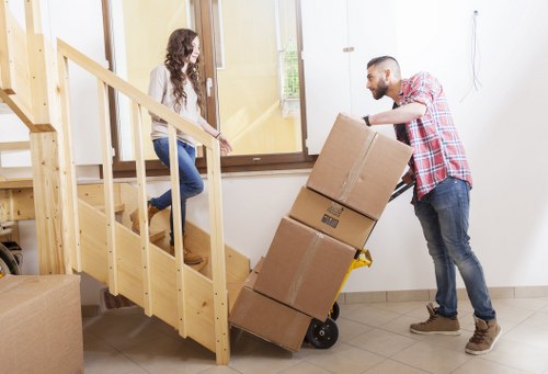 Careful furniture loading for a home move in Haringey